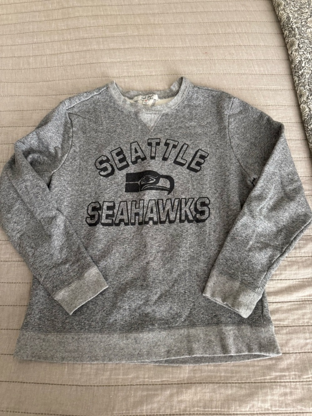 Junk Food Clothing Gray Seattle Seahawks Crewneck Sweatshirt - Men's